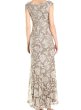 画像2: Tadashi Shoji タダシショージ   　 Floral Lace Embroidered Gown Dress ベージュ系 (2)