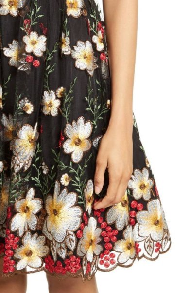 画像3: 再販売【ヴァンサンカン掲載】Alice + Olivia アリスアンドオリビア  Becca Embroidered Pouf Dress (3)