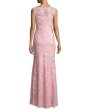 画像2: Tadashi Shoji   タダシショージ　V-Neck Sleeveless Lace Appliqué Dress　ピンク系 (2)