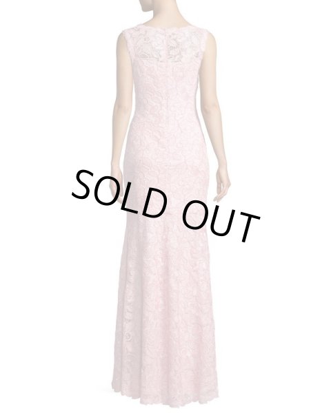 画像2: Tadashi Shoji   タダシショージ V-Neck Sleeveless Lace Appliqué Dress ピンク系 (2)