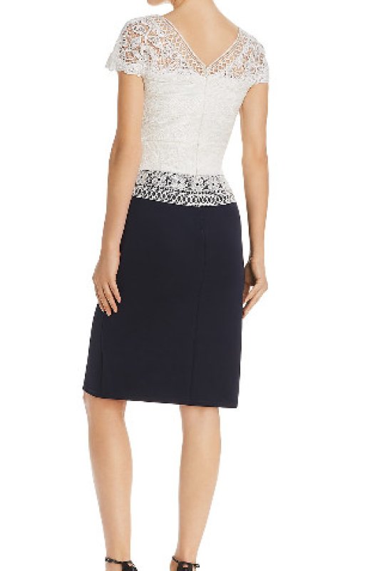 画像2: Tadashi Shoji  タダシショージ　カラーブロックドレス ネイビー系 (2)