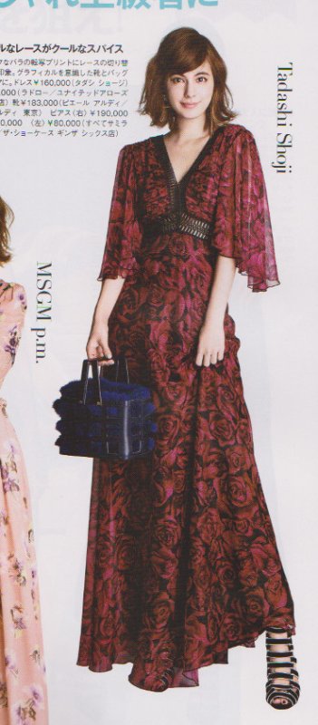 画像4: セール！再販売【ヴァンサンカン掲載】Tadashi Shoji タダシショージ   ローズレース＆シフォンプリーツロングドレス ピンク系 (4)