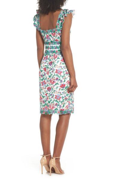 画像2: 【ヴァンサンカン掲載、アンミカさんご着用】Tadashi Shoji  タダシショージ Ximena Embroidered Sheath Dress (2)