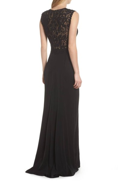 画像2: Tadashi Shoji  タダシショージ Lace Bodice Gown ブラック (2)