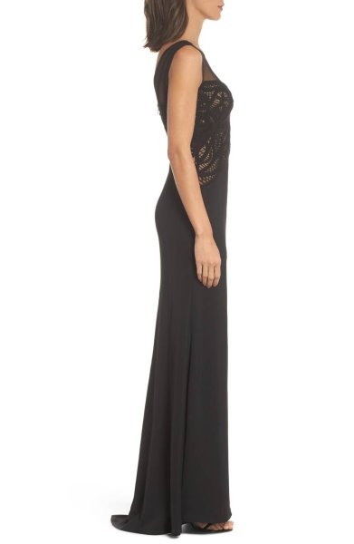 画像3: Tadashi Shoji  タダシショージ Crochet Lace Gown ブラック (3)