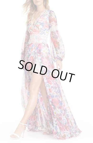 画像4: 【池田エライザさん着用】Tadashi Shoji  タダシショージ 花柄シフォンロングドレス (4)