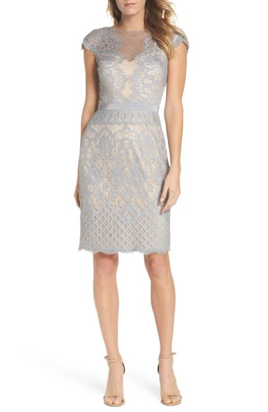 画像1: Tadashi Shoji  タダシショージ  Lace Sheath Dress (1)