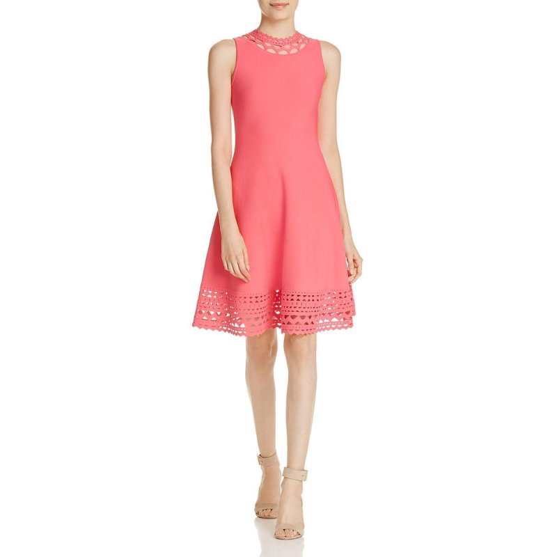 画像1: Milly ミリー    カットアウト Fit-&-Flare Dress ピンク系 (1)