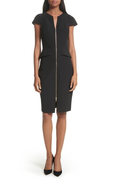 画像1: 【ドラマ多数使用】Ted Baker 　　Architectural Pencil Dress ブラック (1)