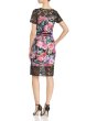 画像2: Tadashi Shoji タダシショージ   Lace-Trimmed Floral-Print Sheath Dress (2)