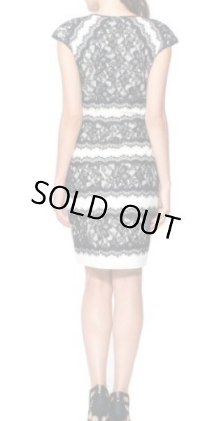画像2: 【早見優さんご着用Tadashi Shoji      Short-Sleeve Lace Cocktail Dress ホワイト (2)