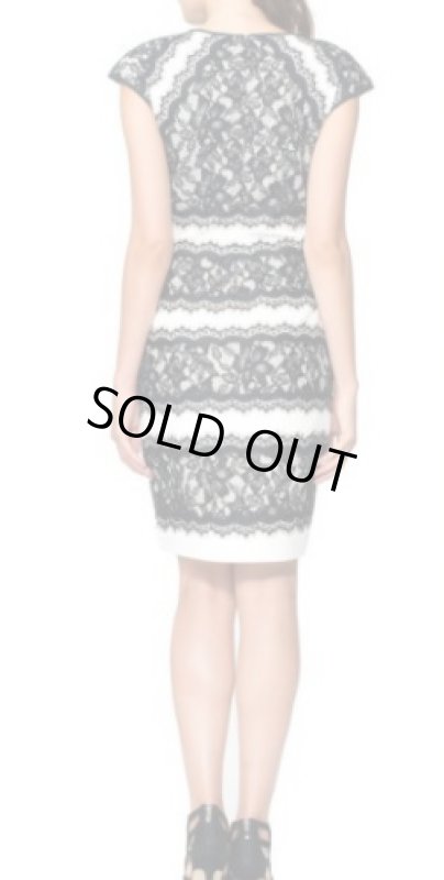 画像2: 【早見優さんご着用Tadashi Shoji      Short-Sleeve Lace Cocktail Dress　ホワイト (2)