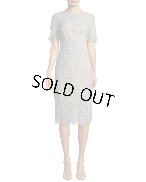 画像1: 【高島彩さんご着用】Tadashi Shoji  タダシショージ   Short-Sleeve Lace Sheath Dress  (1)