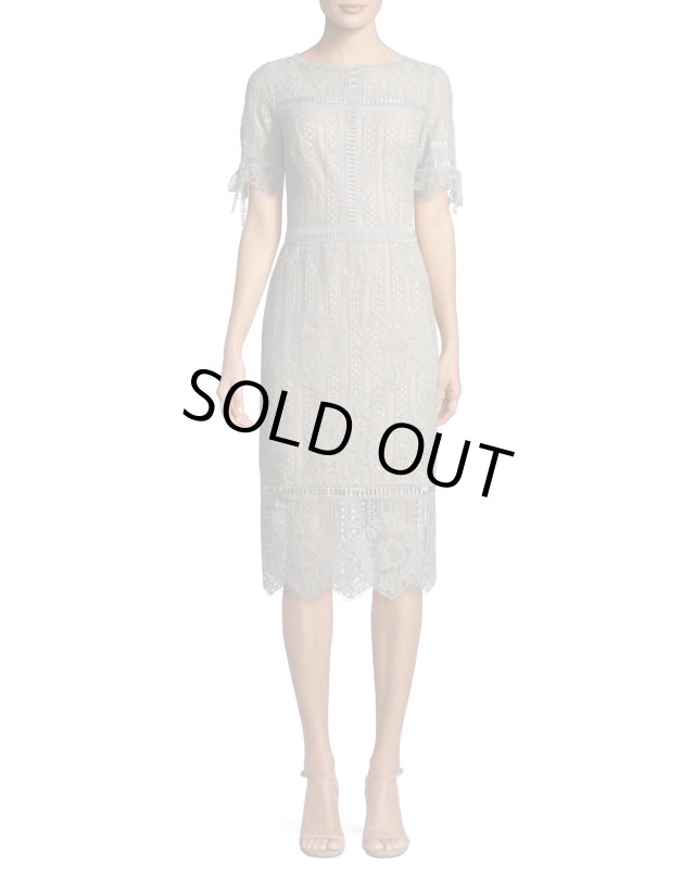 画像1: 【高島彩さんご着用】Tadashi Shoji  タダシショージ   Short-Sleeve Lace Sheath Dress  (1)