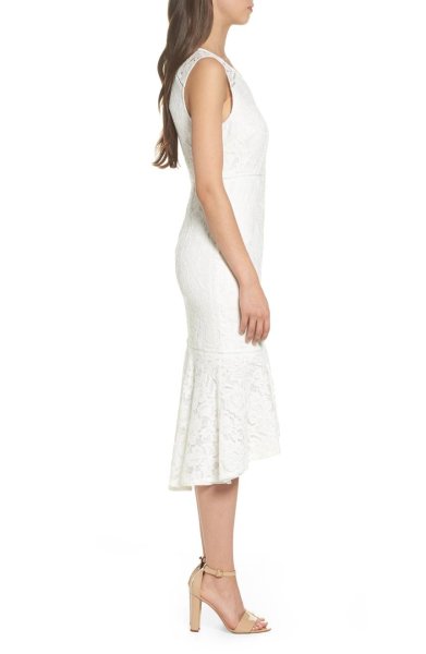 画像3: 【Kathie Lee Gifford愛用】Adrianna Papell アドリアナパペル Cynthia Lace Flounce Hem Sheath Dress  (3)