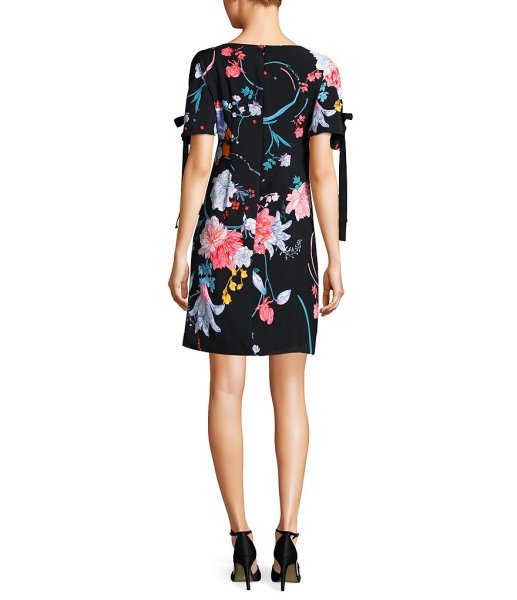 画像2: 【Kathie Lee Gifford愛用】Adrianna Papell アドリアナパペル 花柄コールドショルダードレス (2)