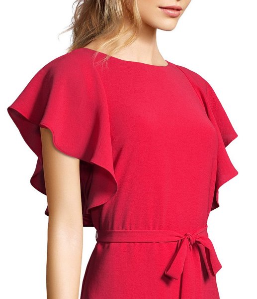 画像2: 【Kathie Lee Gifford愛用】Adrianna Papell アドリアナパペル  Gauzy Crepe Flutter Sleeve Dress  (2)