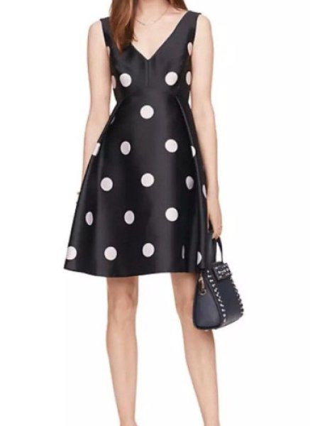 kate spade ドット柄フィット\u0026フレアドレス ワンピース