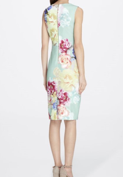 画像2: 【Kathie Lee Gifford着用】Tahari by ASL   Scuba Crepe Floral Sheath Dress (2)