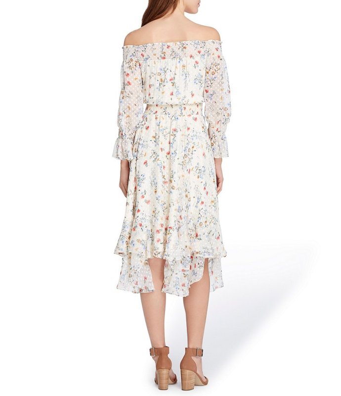 画像2: 【Kathie Lee Gifford着用】Tahari by ASL  　Flounced Off Shoulder Midi Dress (2)