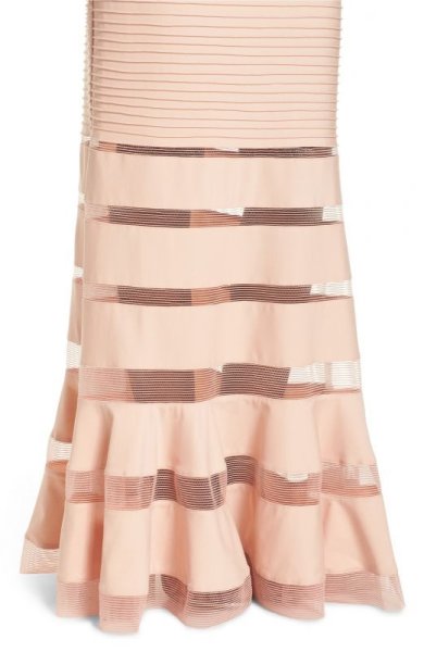 画像3: Tadashi Shoji タダシショージ   Mesh Inset Pintuck Dress ピンク系 (3)