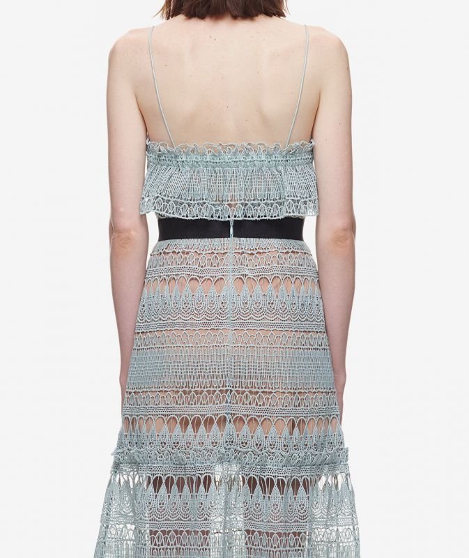 画像2: 【メーガン妃ご愛用】Self Portrait　セルフポートレート　Full Teardrop Guipure Patterned Dress (2)