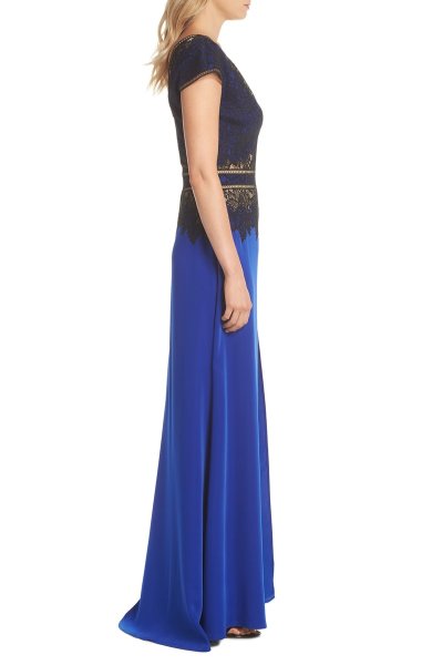 画像3: Tadashi Shoji タダシショージ  Violette Lace & Crepe Gown　ブルー系 (3)