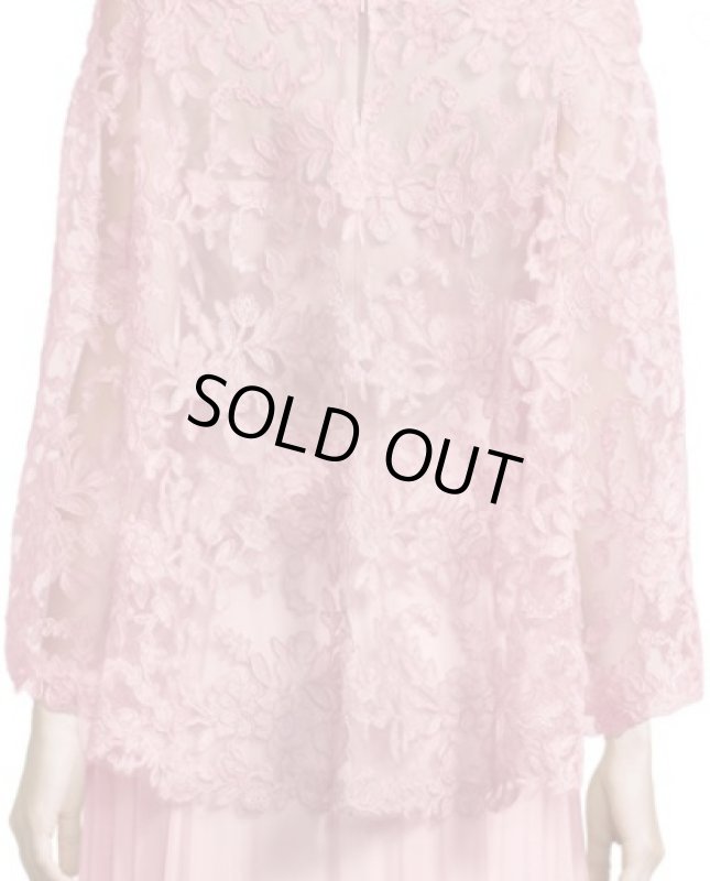 画像3: 【小林幸子さん着用】Tadashi Shoji  タダシショージ  レースケープロングドレス ピンク系 (3)