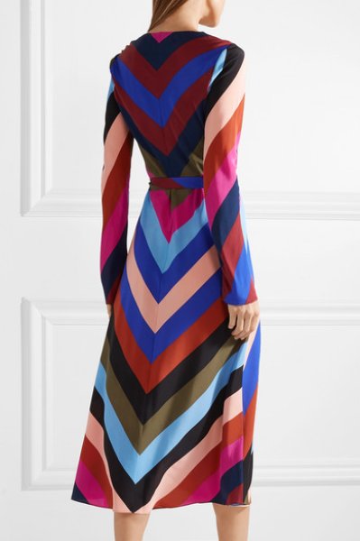 画像2: 【Sunny Hostin着用】Diane von Furstenberg ダイアンフォンファステンバーグ Carsonストライプラップドレス (2)
