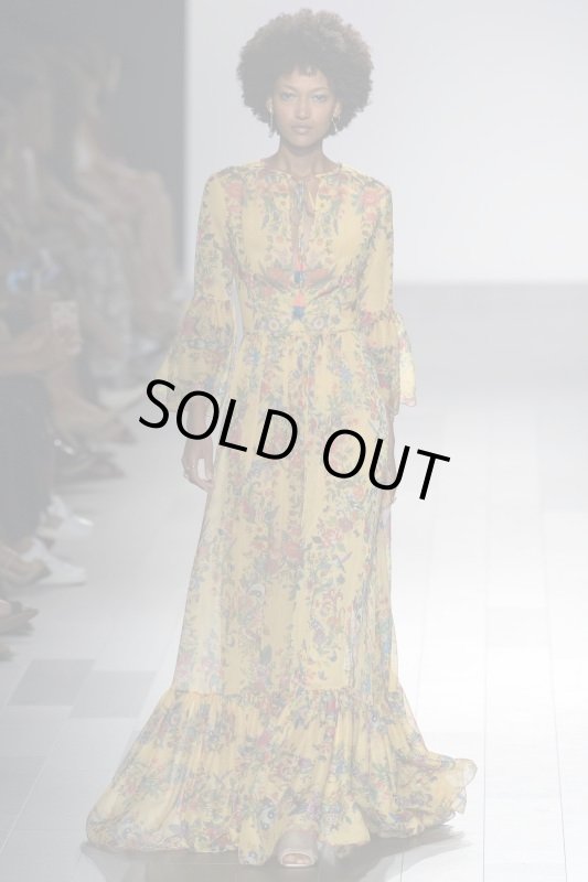 画像1: 限定セール！【アンミカさん愛用】Tadashi Shoji タダシショージ   August Crinkle Chiffon Gown イエロー (1)