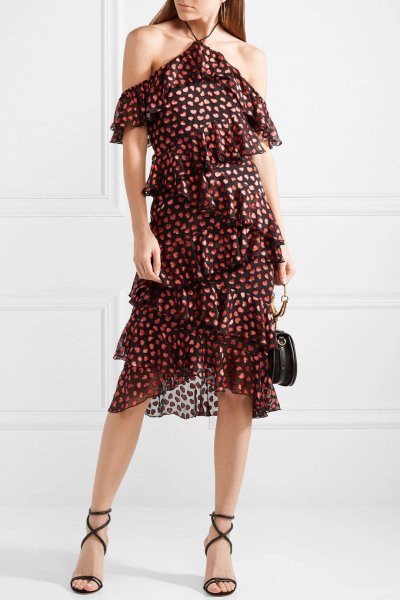 画像3: 【パリスヒルトン愛用】Alice + Olivia アリスアンドオリビア Annabeth オフショルダーラッフルドレス (3)