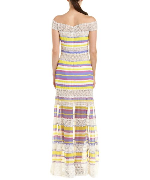 画像2: 【バチェラージャパン使用】Tadashi Shoji  タダシショージ ストライプロングドレス (2)