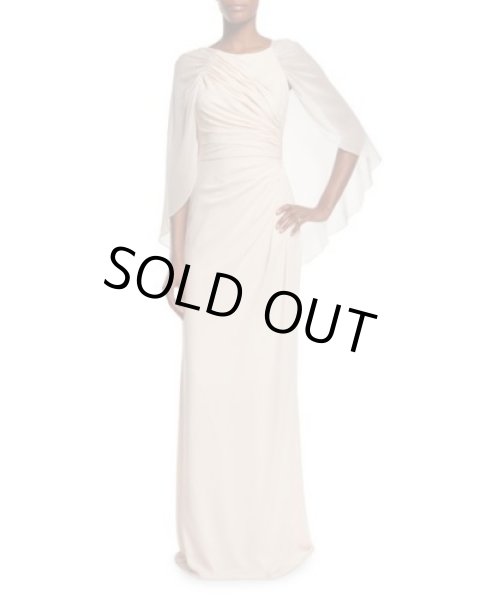 画像3: Badgley Mischka  シフォンケープロングドレス (3)