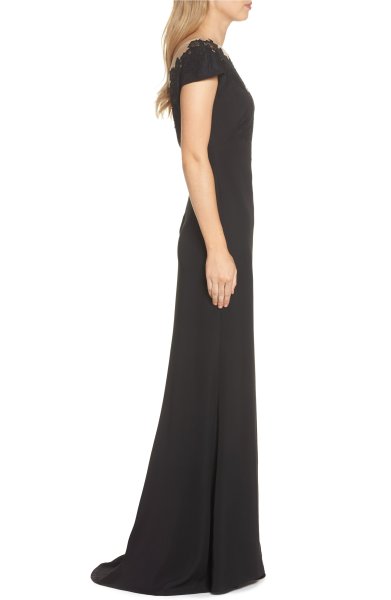 画像3: Tadashi Shoji タダシショージ   パーティードレス Lace & Crepe Gown ブラック (3)