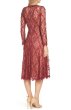 画像2: Tadashi Shoji タダシショージ　3D Flowers Lace Dress　ローズウッド  レッド系 (2)