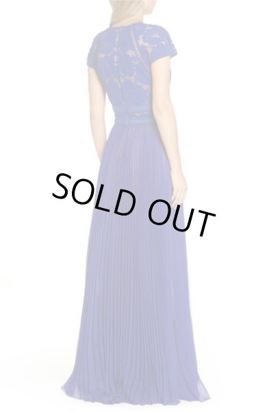 画像2: Tadashi Shoji タダシショージ  Lace & Chiffon  A-Line Gown ブルー系 (2)