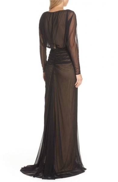 画像2: Tadashi Shoji タダシショージ   パーティードレス　Mesh Gown　ブラック (2)