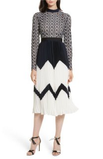 キャサリン妃、イヴァンカトランプ愛用】Self Portrait セルフポートレート boucle layered pleated dress  09141 - インポートワンピース通販babyface