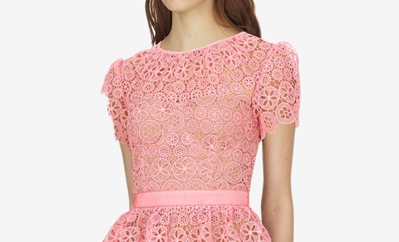 画像3: 【パリスヒルトン愛用】Self Portrait　セルフポートレート　pink tiered lace mini dress (3)