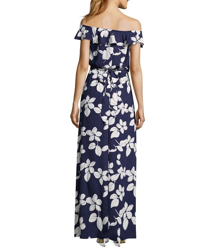 画像2: 【Kathie Lee Gifford愛用】Adrianna Papell アドリアナパペル　Simple Delight Ruffled Maxi Dress  (2)