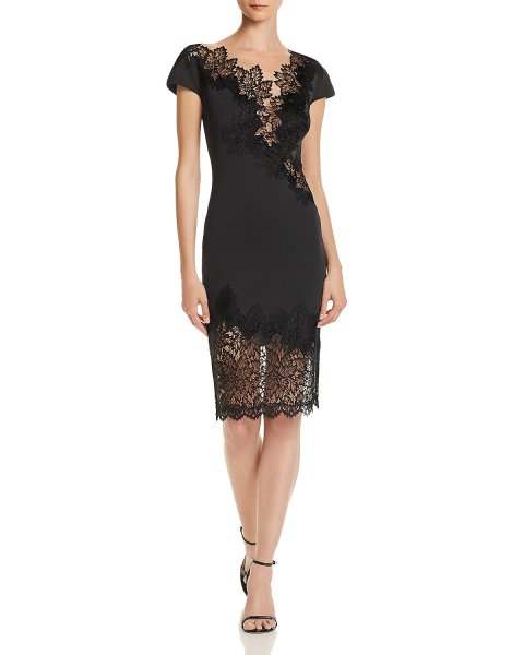 画像1: Tadashi Shoji タダシショージ   パーティードレス　Lace Sheath Dress ブラック (1)