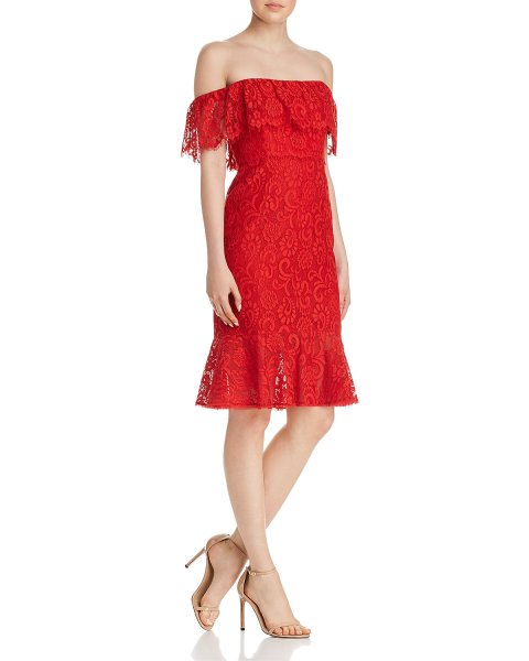 画像1: 【Kathie Lee Gifford 着用】BCBGMAXAZRIA　　オフショルダーレースドレス  12248 (1)