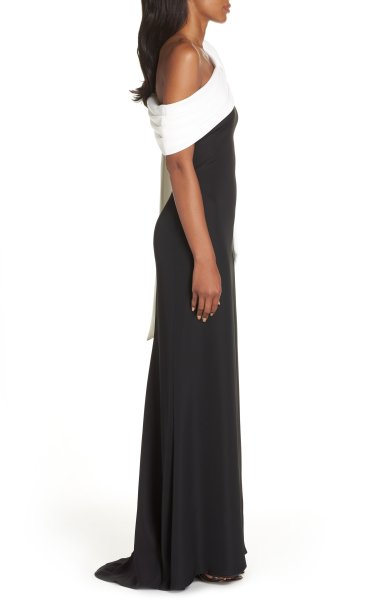 画像3: 限定セール！Tadashi Shoji タダシショージ   Crepe Gown　ブラック  06252 (3)