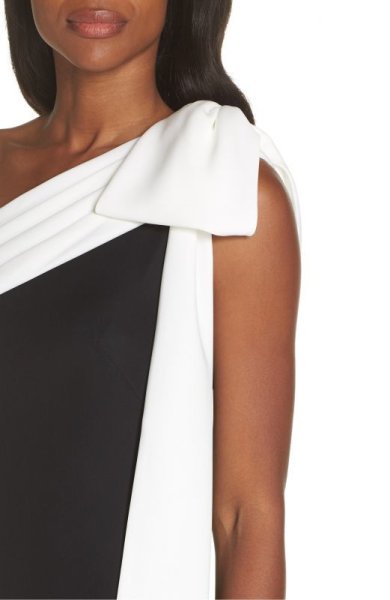 画像4: 限定セール！Tadashi Shoji タダシショージ   Crepe Gown　ブラック  06252 (4)