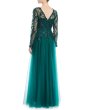 画像2: Tadashi Shoji タダシショージ　3D Lace Gown　エメラルド　グリーン系 (2)