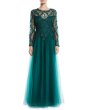 画像1: Tadashi Shoji タダシショージ　3D Lace Gown　エメラルド　グリーン系 (1)