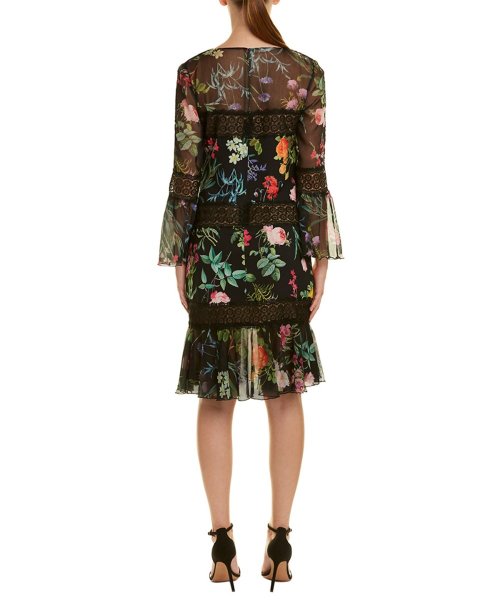 画像2: Tadashi Shoji タダシショージ 花柄メッシュドレス ブラック (2)