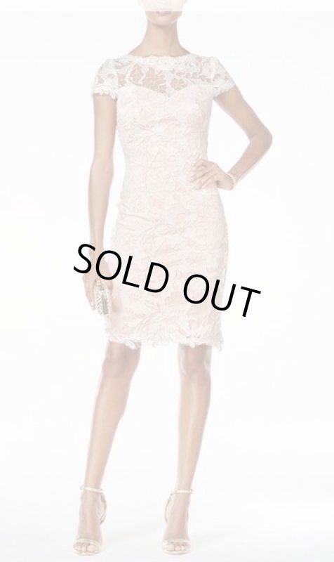 画像4: Tadashi Shoji  パーティードレス　Embroidered Lace Sheath Dress　アイボリー系 (4)
