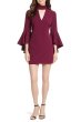 画像1: Milly ミリー　Andrea Italian Cady A-Line Dress  BURGUNDY (1)