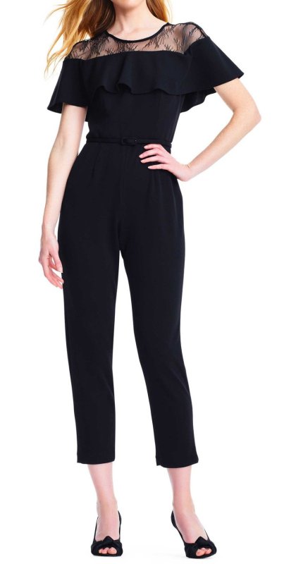 画像1: 【Kathie Lee Gifford愛用】Adrianna Papell アドリアナパペル　Illusion Necklineジャンプスーツ (1)